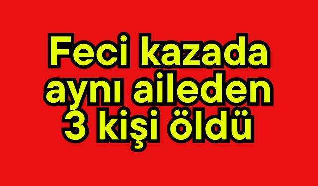 Feci kazada aynı aileden 3 kişi öldü