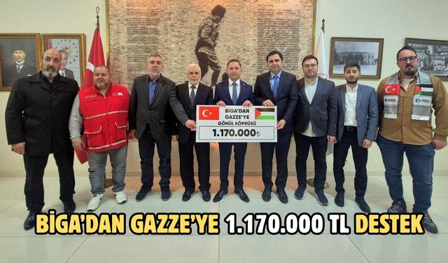 Biga’dan Gazze’ye 1.170.000 TL destek