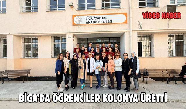 Çanakkale Biga’da öğrenciler, öğretmenler günü için kolonya üretti