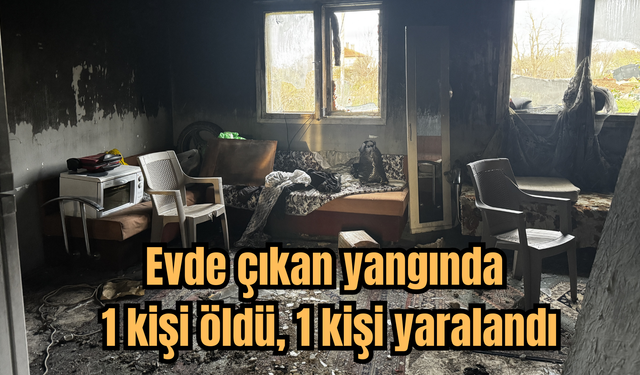 Evde çıkan yangında 1 kişi öldü, 1 kişi yaralandı