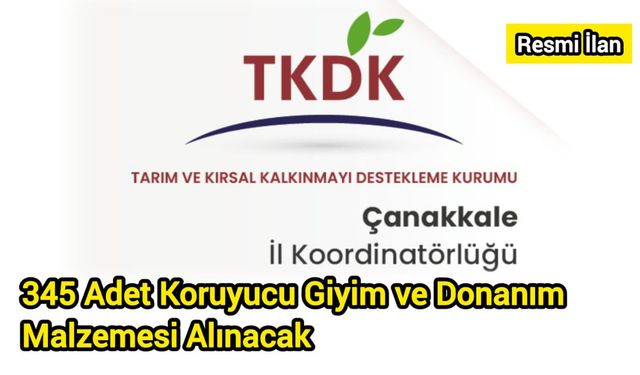 345 Adet Koruyucu Giyim ve Donanım Malzemesi Alınacak
