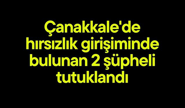 Çanakkale'de hırsızlık girişiminde bulunan 2 şüpheli tutuklandı