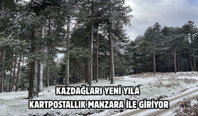 Kazdağları yeni yıla kartpostallık manzara ile giriyor