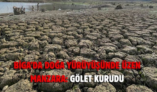 Biga’da doğa yürüyüşünde üzen manzara: Gölet kurudu