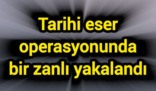 Tarihi eser operasyonunda bir zanlı yakalandı