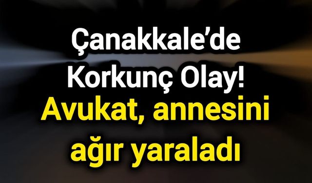 Çanakkale’de Korkunç Olay! Avukat, annesini ağır yaraladı