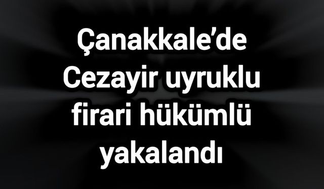 Çanakkale’de Cezayir uyruklu firari hükümlü yakalandı