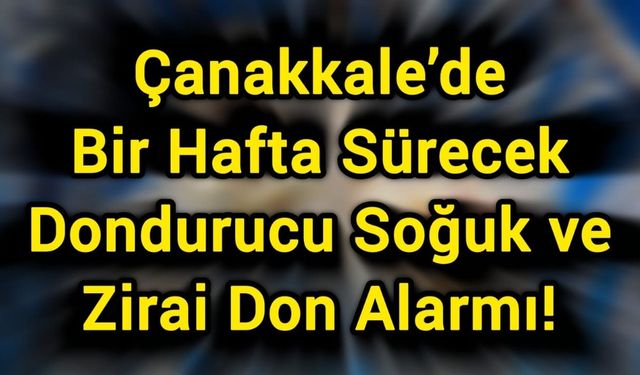 Çanakkale’de Bir Hafta Sürecek Dondurucu Soğuk ve Zirai Don Alarmı!