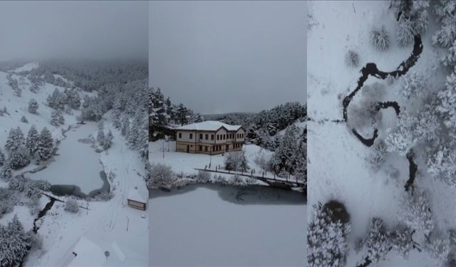 Dumanlı Tabiat Parkı beyaza büründü