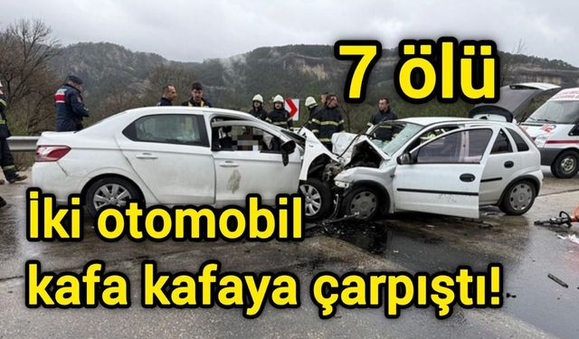 İki otomobil kafa kafaya çarpıştı! 7 ölü