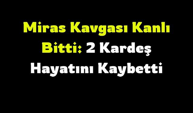 Miras Kavgası Kanlı Bitti: 2 Kardeş Hayatını Kaybetti