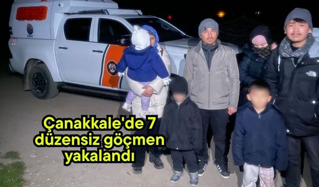 Çanakkale'de 7 düzensiz göçmen yakalandı