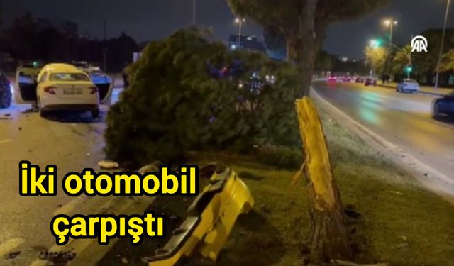 İki otomobil çarpıştı