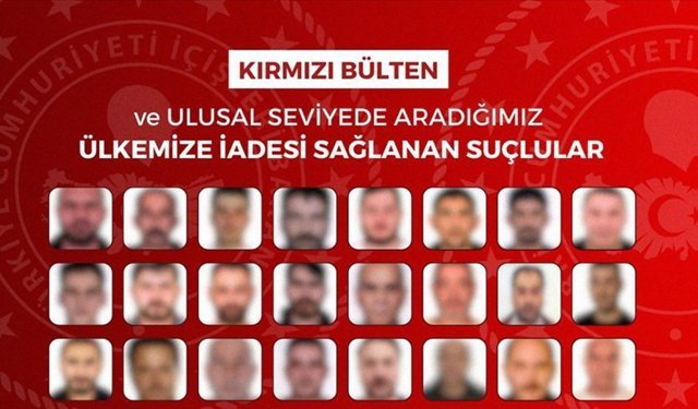 Aranan 72 kişi yurt dışından Türkiye'ye getirildi