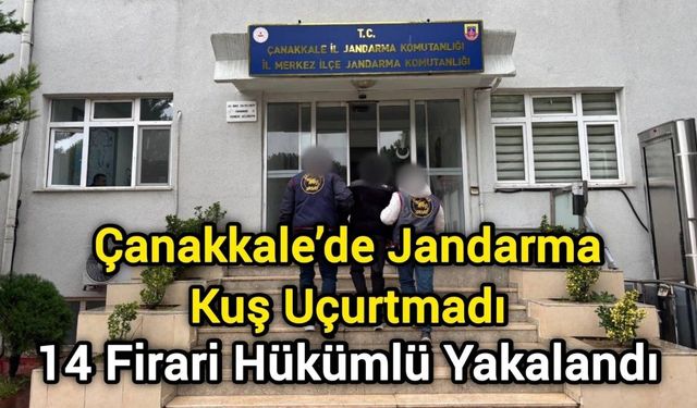 Çanakkale’de Jandarma Kuş Uçurtmadı: 14 Firari Hükümlü Yakalandı