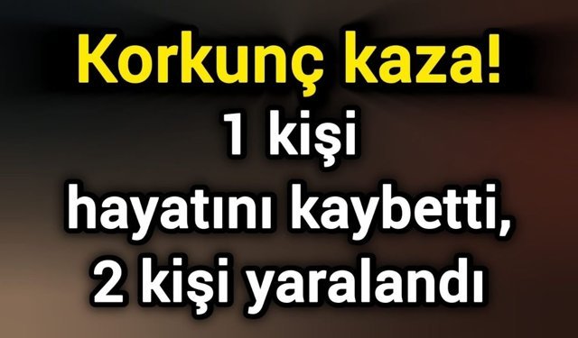 Korkunç kaza! 1 kişi hayatını kaybetti, 2 kişi yaralandı