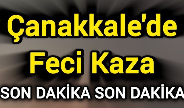 Son Dakika: Çanakkale'de Feci Kaza