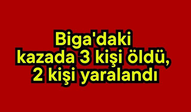 Biga'daki kazada 3 kişi öldü, 2 kişi yaralandı
