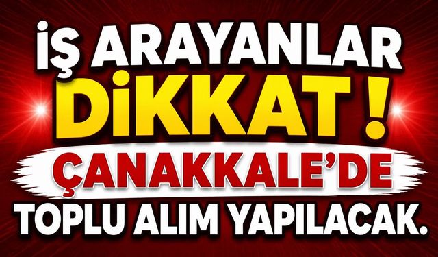Çanakkale’de Toplu İş Fırsatı: Farklı Alanlarda Personel Aranıyor