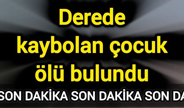 Derede kaybolan çocuk ölü bulundu