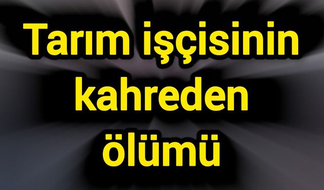 Tarım işçisinin kahreden ölümü