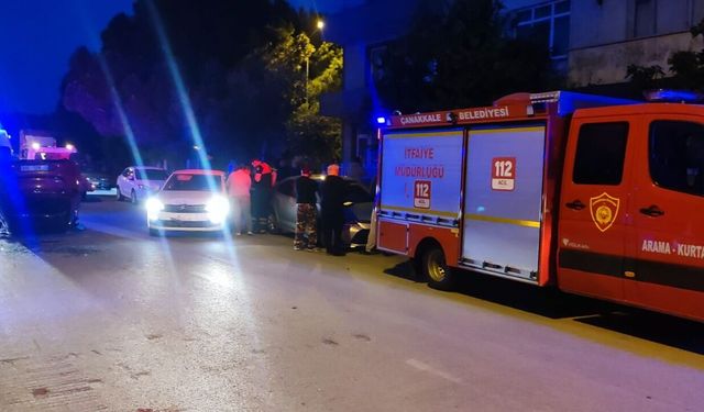 Çanakkale'de Korkutan Kaza: Otomobil Takla Attı