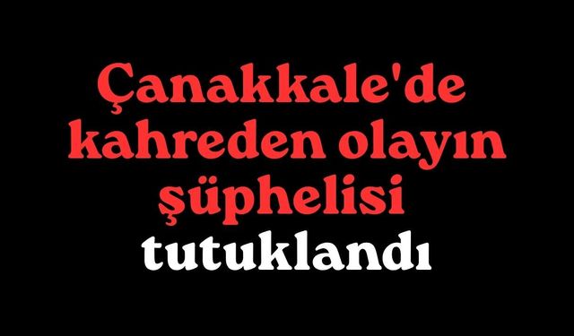 Çanakkale'de kahreden olayın şüphelisi tutuklandı