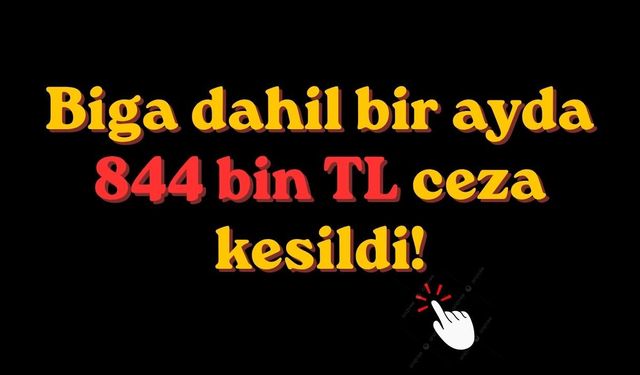 Biga dahil bir ayda 844 bin TL ceza kesildi!
