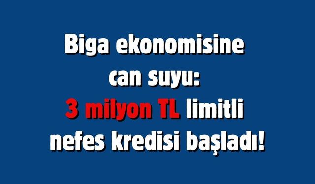 Biga ekonomisine can suyu: 3 milyon TL limitli nefes kredisi başladı!