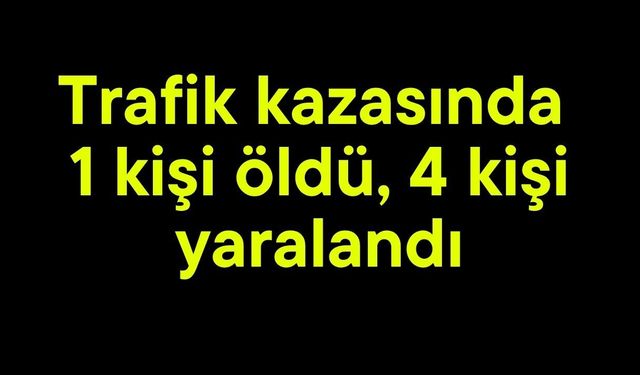 Trafik kazasında 1 kişi öldü, 4 kişi yaralandı