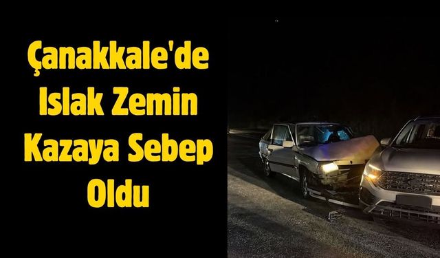 Çanakkale'de Islak Zemin Kazaya Sebep Oldu