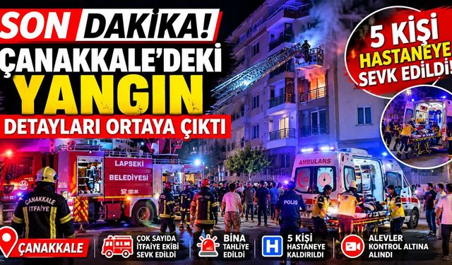 Çanakkale'deki yangın detayları ortaya çıktı 5 kişi hastaneye sevk edildi