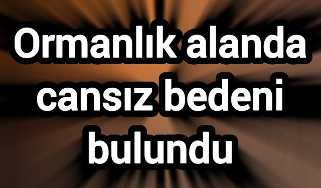 Ormanlık alanda cansız bedeni bulundu