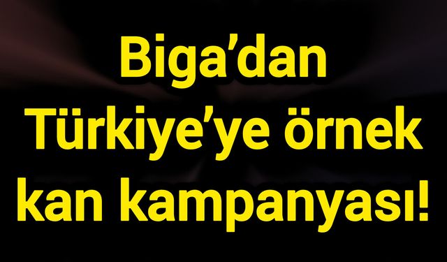 Biga’dan Türkiye’ye örnek kan kampanyası!