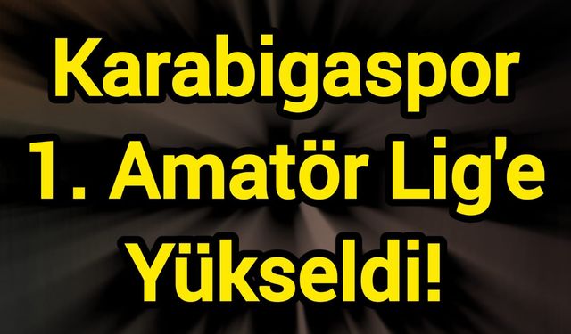 Karabigaspor 1. Amatör Lig'e Yükseldi!