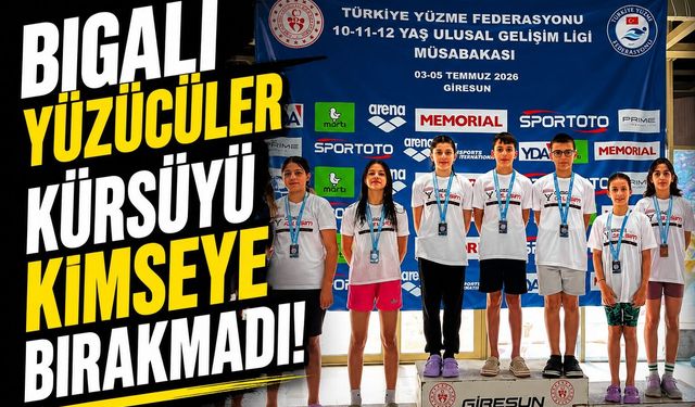 Bigalı yüzücüler kürsüyü kimseye bırakmadı