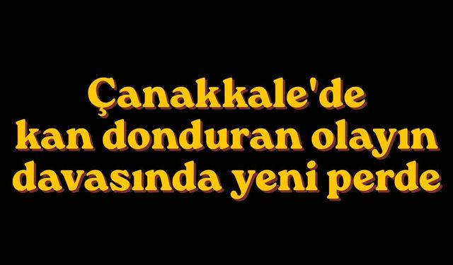 Çanakkale'de kan donduran olayın davasında yeni perde