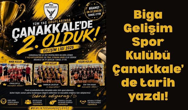 Biga Gelişim Spor Kulübü Çanakkale’de tarih yazdı!