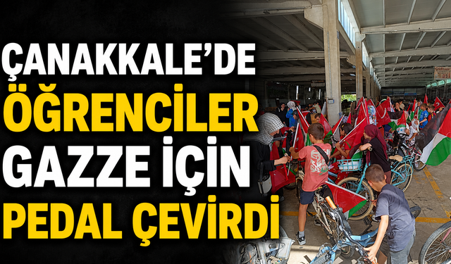 Çanakkale’de öğrenciler Gazze için pedal çevirdi