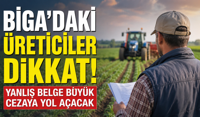 Biga'daki üreticiler dikkat! Yanlış belge büyük cezaya yol açacak