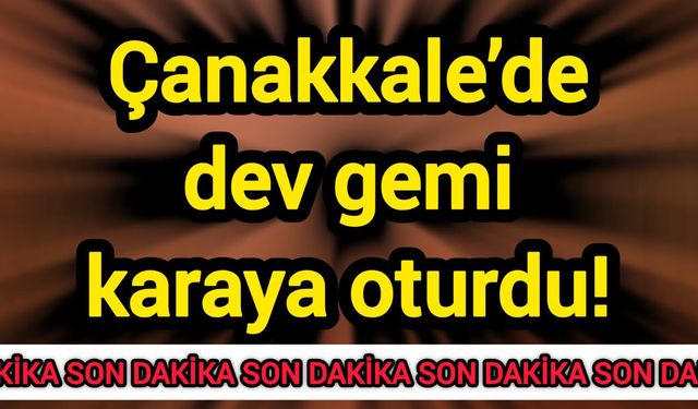 Çanakkale’de dev gemi karaya oturdu!
