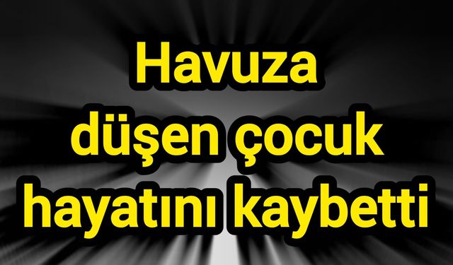 Havuza düşen çocuk hayatını kaybetti