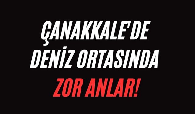Çanakkale'de deniz ortasında zor anlar!