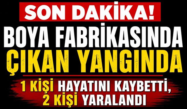 Boya fabrikasında çıkan yangında 1 kişi hayatını kaybetti, 2 kişi yaralandı