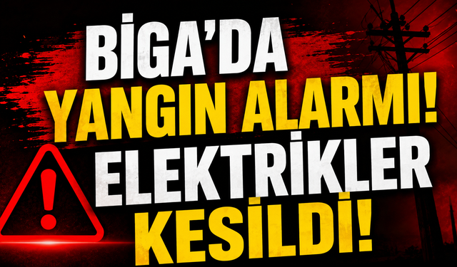 Biga'da yangın alarmı! Elektrikler kesildi