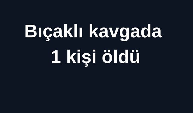 Bıçaklı kavgada 1 kişi öldü