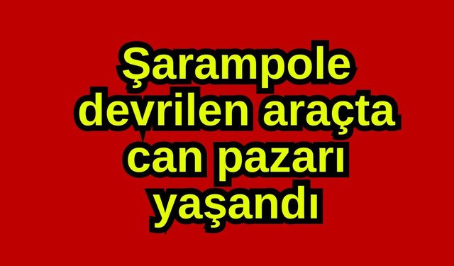 Şarampole devrilen araçta can pazarı yaşandı