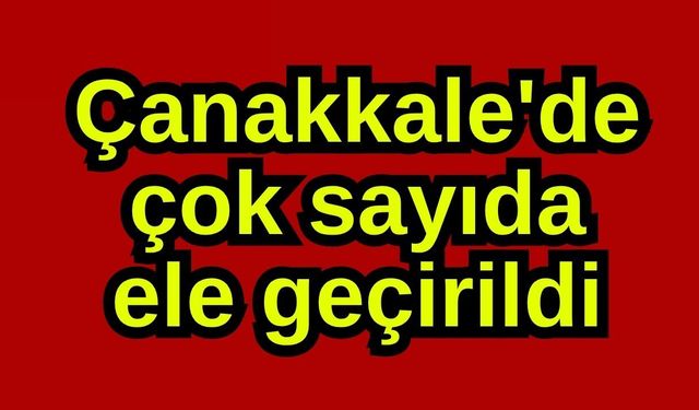 Çanakkale'de çok sayıda ele geçirildi