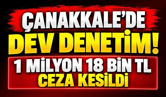Çanakkale’de Dev Denetim! 1 Milyon 18 Bin TL Ceza Kesildi