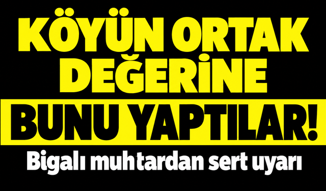 Köyün ortak değerine bunu yaptılar! Bigalı muhtardan sert uyarı